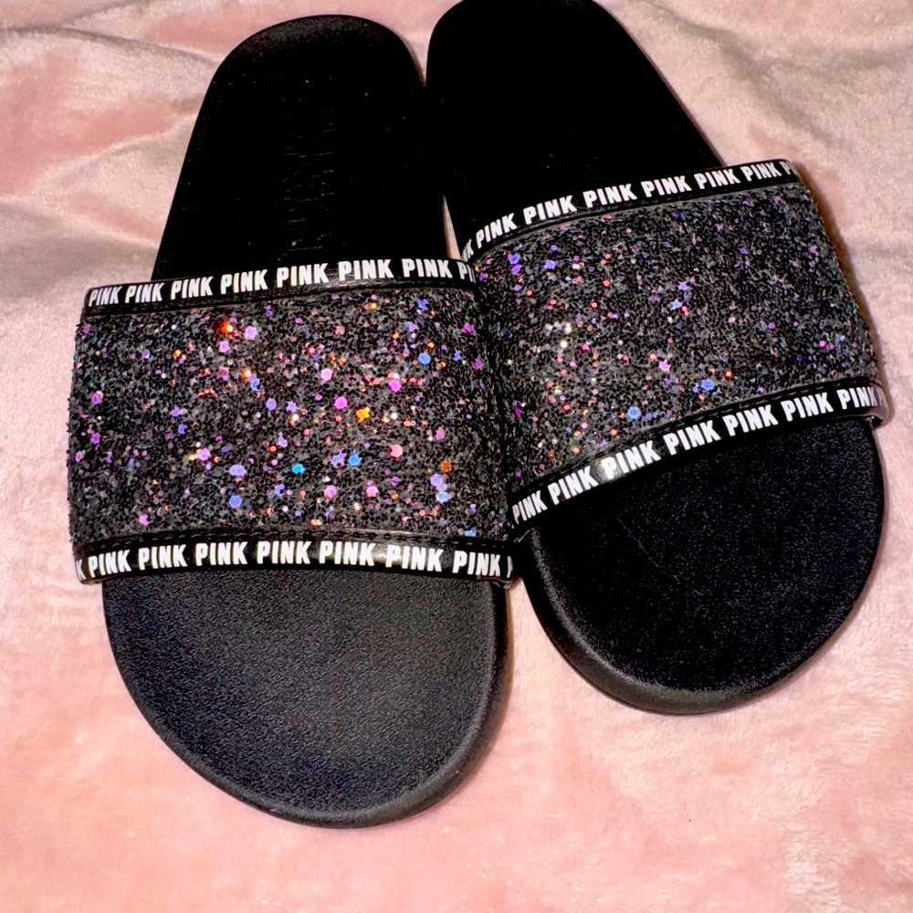 VS Pink Slide Sandals Size Small